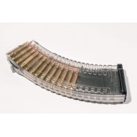 PufGun AK magazine 7.62x39 30rd TRANSPARENT G2M (with steel reinforced front and back teeth)
